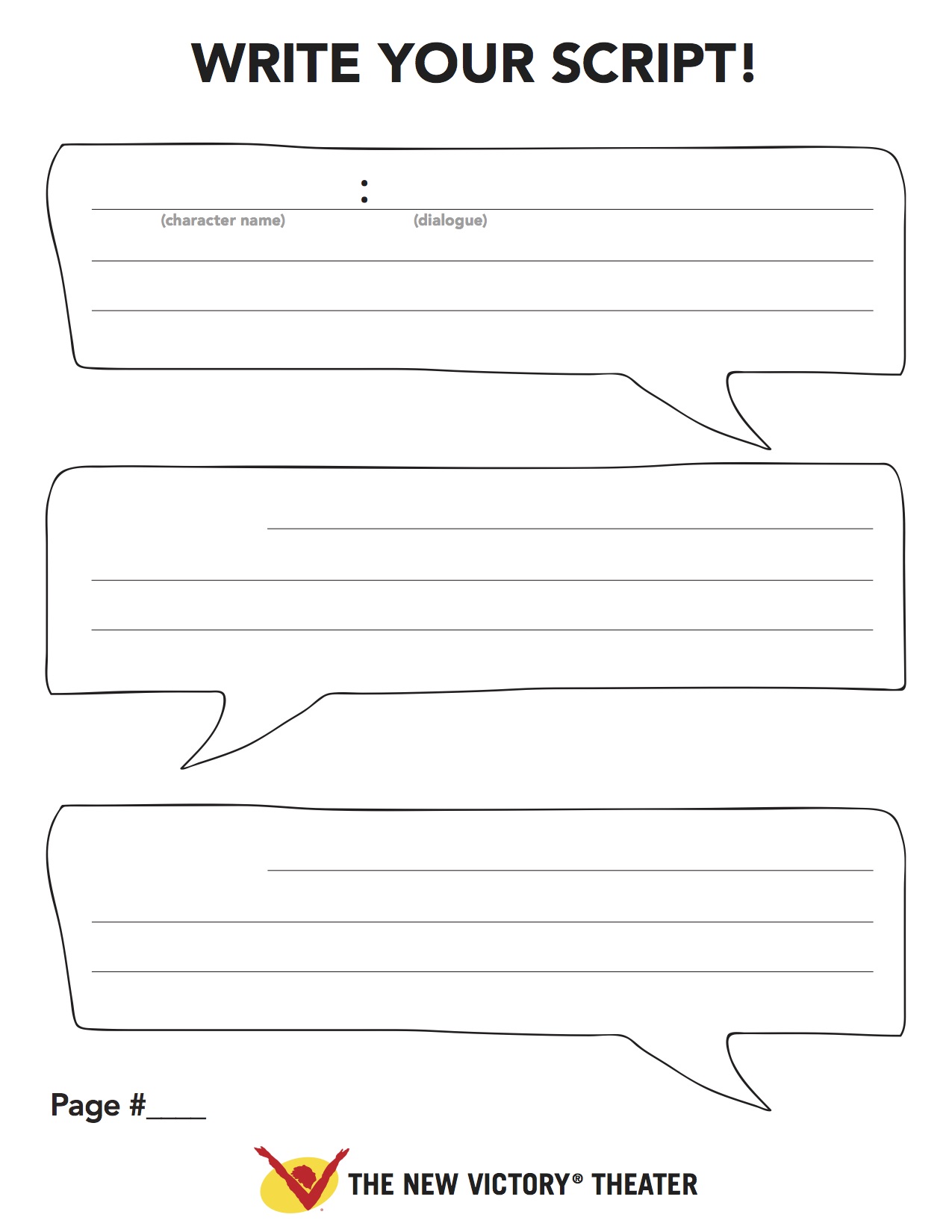 template for writing a play script for kids